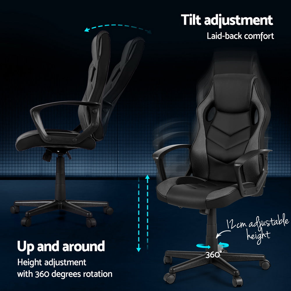 NNEDSZ Artiss Gaming Office Chair Computer Chairs Grey-4