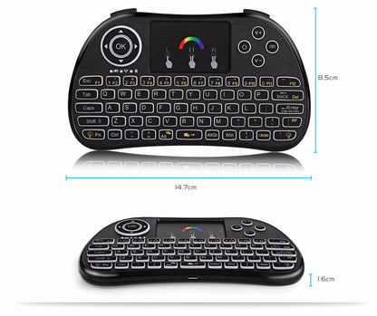 H9 Wireless Backlit Colorful Touch Remote Control Keyboard – Multi-Color LED, Slim Design, Easy Navigation