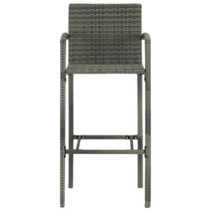 NNEVL 5 Piece Outdoor Bar Set with Armrest Poly Rattan Grey-4