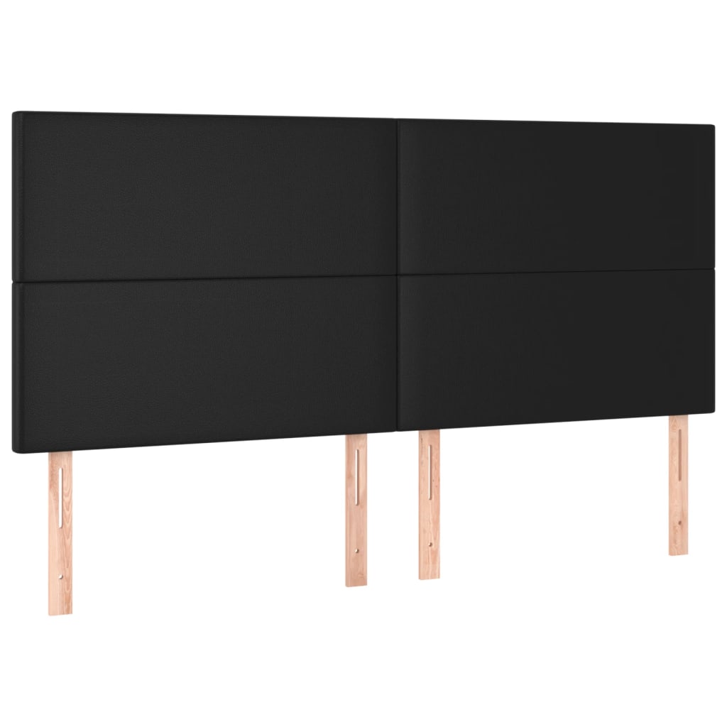 NNEVL Headboards 4 pcs Black 80x5x78/88 cm Faux Leather-1