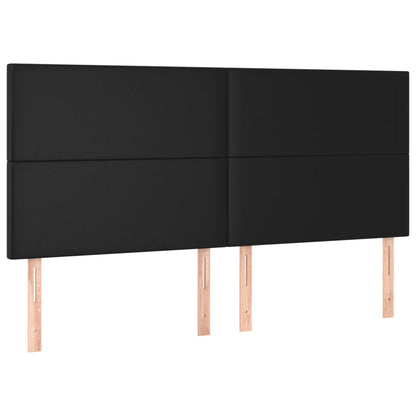 NNEVL Headboards 4 pcs Black 80x5x78/88 cm Faux Leather-1