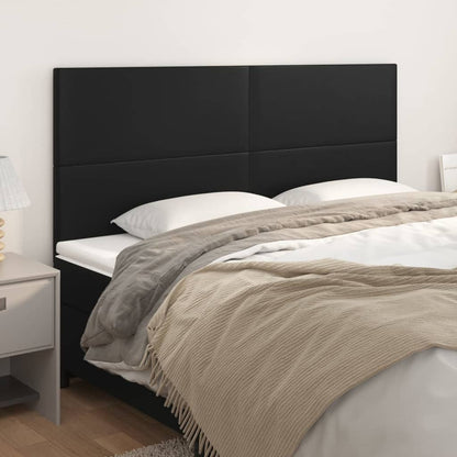 NNEVL Headboards 4 pcs Black 80x5x78/88 cm Faux Leather-0