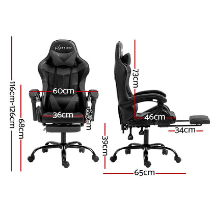 NNEDSZ Gaming Office Chair Executive Computer Leather Chairs Footrest Grey-1