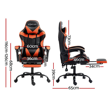 NNEDSZ Gaming Office Chair Executive Computer Leather Chairs Footrest Orange-1