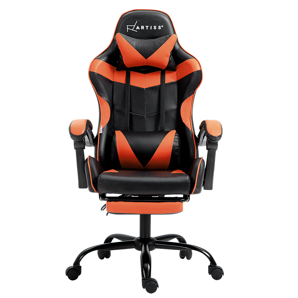 NNEDSZ Gaming Office Chair Executive Computer Leather Chairs Footrest Orange-2