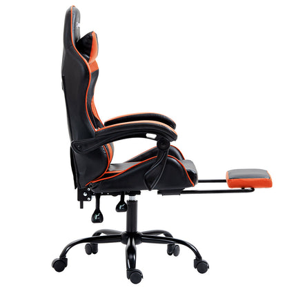 NNEDSZ Gaming Office Chair Executive Computer Leather Chairs Footrest Orange-3