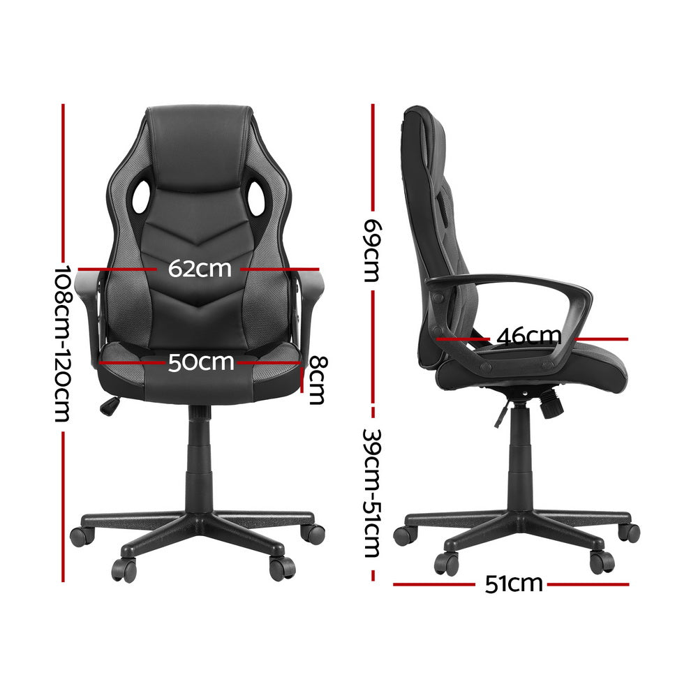 NNEDSZ Artiss Gaming Office Chair Computer Chairs Grey-1