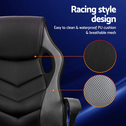 NNEDSZ Artiss Gaming Office Chair Computer Chairs Grey-3