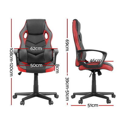 NNEDSZ Artiss Gaming Office Chair Computer Chairs Red-1