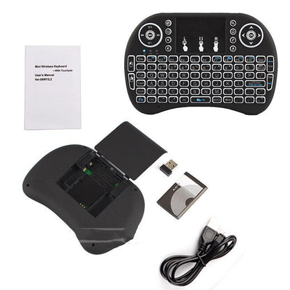 H9 Wireless Backlit Colorful Touch Remote Control Keyboard – Multi-Color LED, Slim Design, Easy Navigation