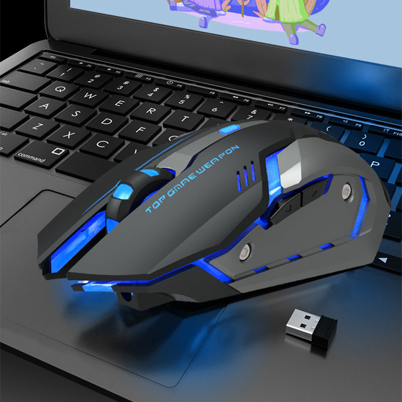 Wireless Charging Silent Gaming Mouse with Mechanical Switches – Ergonomic Design, High Precision Sensor, Adjustable DPI, LED Lighting, Long Battery Life, Compatible with PC and Mac